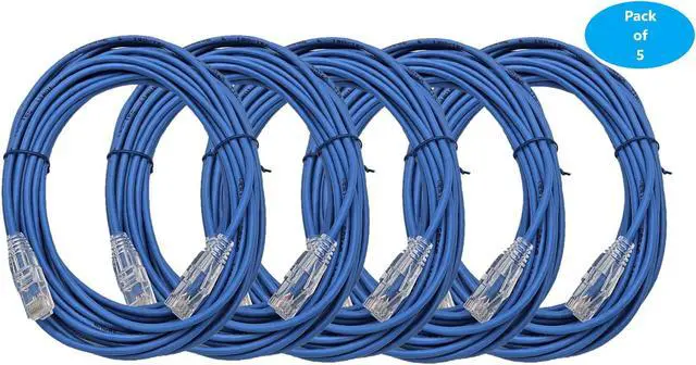 Main image of MICRO CONNECTORS 100 Feet Cat 6A Ultra Slim Patch (28AWG) Cable (Blue) (E09-100BL-SL5)