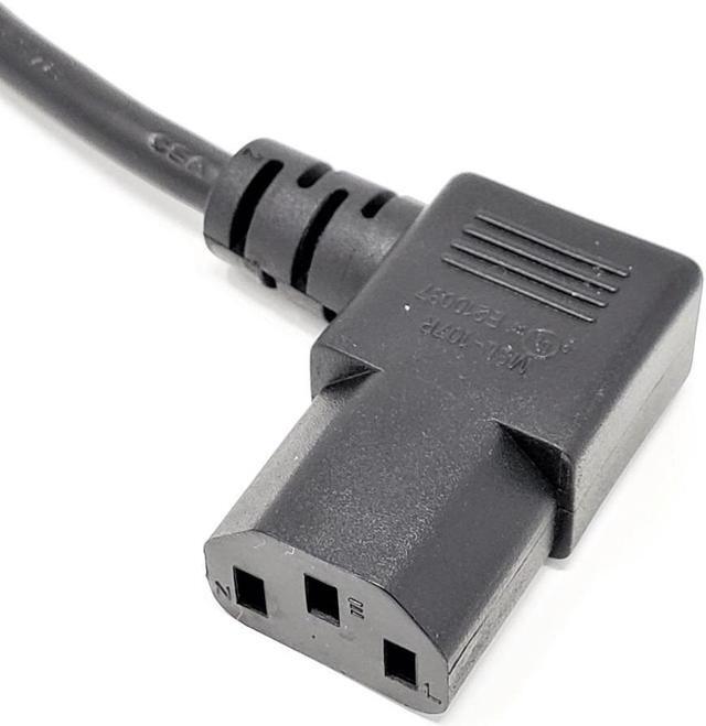 Alt view image 3 of 3 - Micro Connectors 10 ft. UL Approved Right Angle AC Power Cord 18 AWG/3 Conductors 10 Amp, Black (5-Pack) (M05-113RA10-5P)