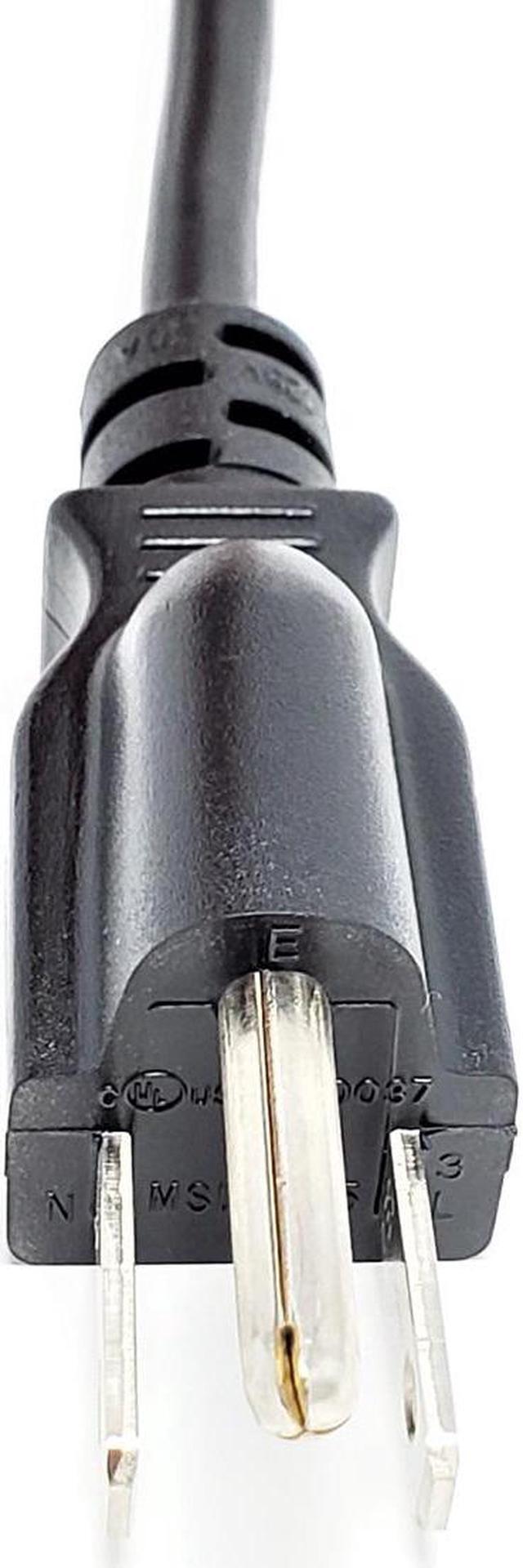 Alt view image 2 of 3 - Micro Connectors 10 ft. UL Approved Right Angle AC Power Cord 18 AWG/3 Conductors 10 Amp, Black (5-Pack) (M05-113RA10-5P)