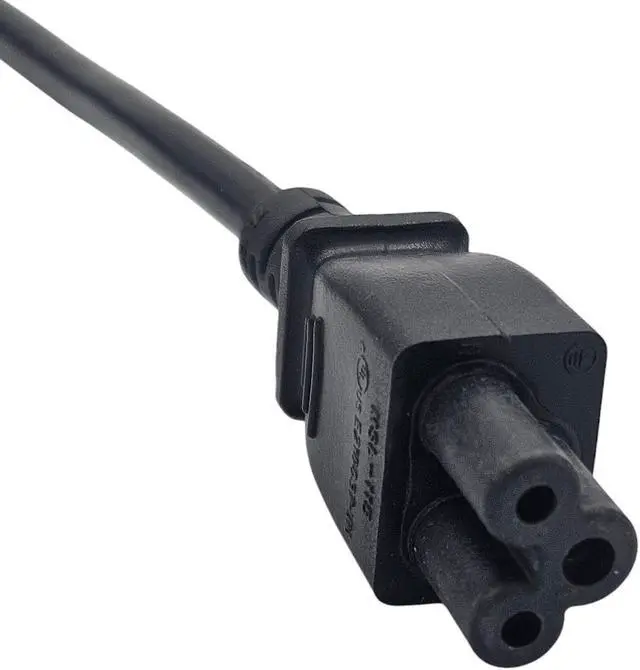 Alt view image 2 of 3 - Micro Connectors 15 ft. NEMA 5-15P to C5 18 AWG 3-Prong Notebook/TV/Power Cord, UL Approved 10 Amp/Black (5-Pack) (M05-126-15-5P)