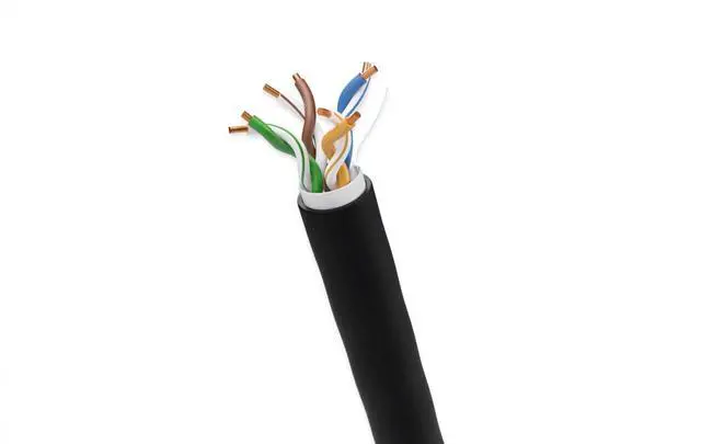 Main image of Micro Connectors 1000 Feet CAT5e Outdoor Direct Burial Ethernet Cable  (24AWG) UTP Solid- Black (TR4-550B-DB)