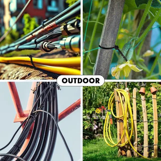 Alt view image 7 of 7 - Micro Connectors 8 Inch Cable Zip Tie 40-Lbs Multi-Purpose Self-Locking / Black (300-Pack) (MSC-204B-3P)