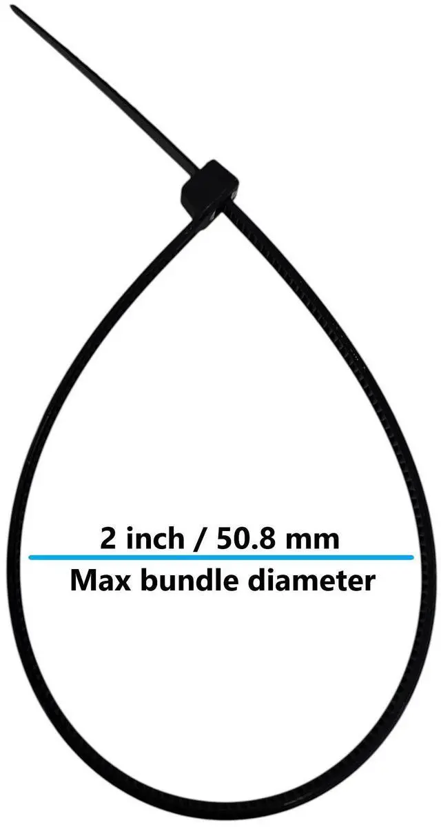 Alt view image 4 of 7 - Micro Connectors 8 Inch Cable Zip Tie 40-Lbs Multi-Purpose Self-Locking / Black (300-Pack) (MSC-204B-3P)