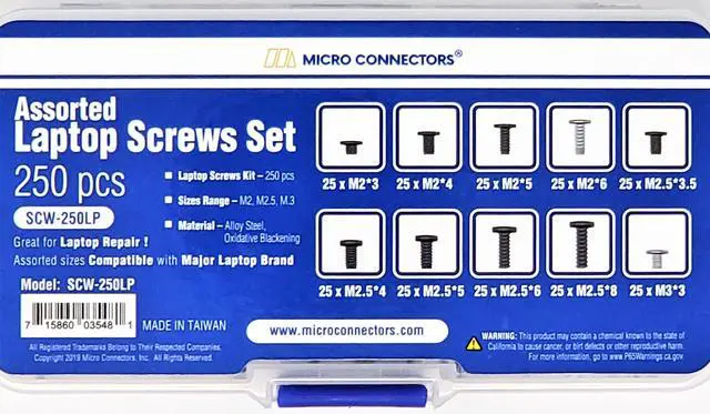 Alt view image 3 of 5 - Micro Connectors Assorted Laptop Screws Set (250 pcs) (SCW-250LP)