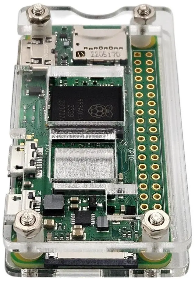 Alt view image 4 of 6 - Micro Connectors Raspberry Pi Zero/2W Starter Acrylic Case Kit with Power Adapter and Cables (RAS-PCS02PWR)