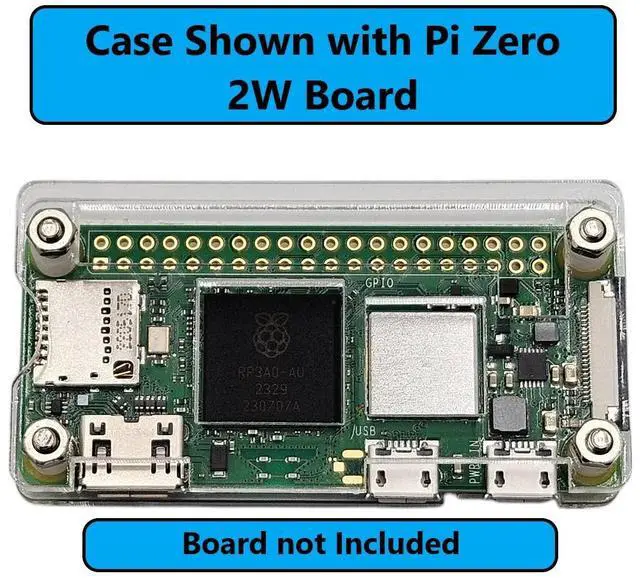 Alt view image 2 of 6 - Micro Connectors Raspberry Pi Zero/2W Starter Acrylic Case Kit with Power Adapter and Cables (RAS-PCS02PWR)