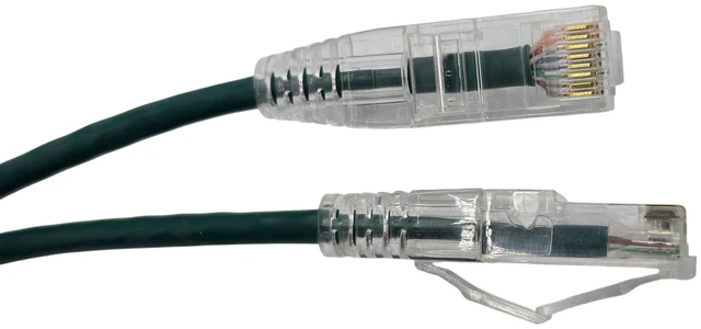 Alt view image 2 of 3 - MICRO CONNECTORS 7 Feet Cat 6A Ultra Slim Patch Cable (28AWG) Green 25-Pack