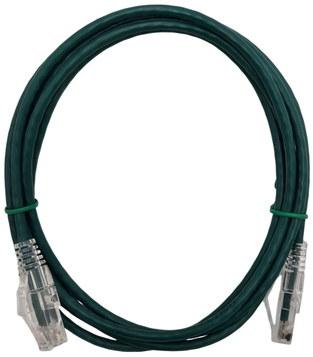 Alt view image 3 of 3 - MICRO CONNECTORS 7 Feet Cat 6A Ultra Slim Patch Cable (28AWG) Green 25-Pack