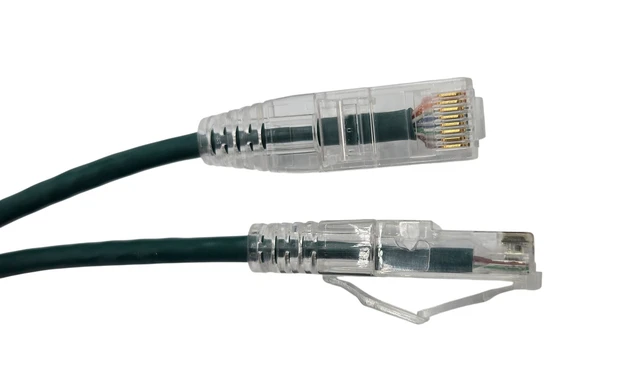 Alt view image 2 of 3 - MICRO CONNECTORS 7 Feet Cat 6A Ultra Slim Patch Cable (28AWG) Green 50-Pack