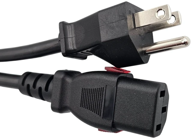 Alt view image 2 of 4 - MICRO CONNECTORS 6 Feet Auto-Locking Universal AC Power Cord 18AWG (NEMA 5-15P to C13) 10-Pack