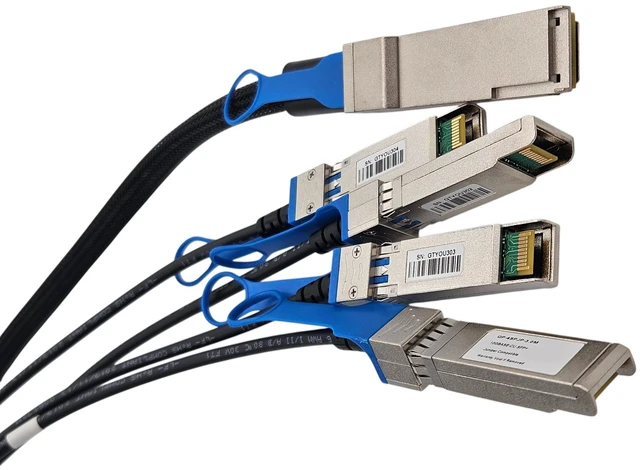 Alt view image 5 of 6 - MICRO CONNECTORS 3 Meter QSFP+ to 4X SFP+ Copper Breakout DAC Juniper QFX Compatible