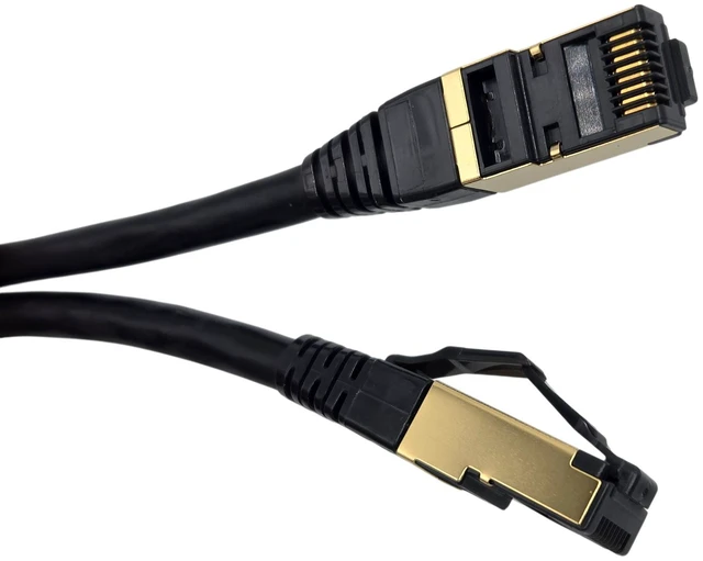 Alt view image 2 of 4 - MICRO CONNECTORS 50 Feet Cat8 SFTP RJ45 Patch 26AWG Cable (Black) 5-Pack