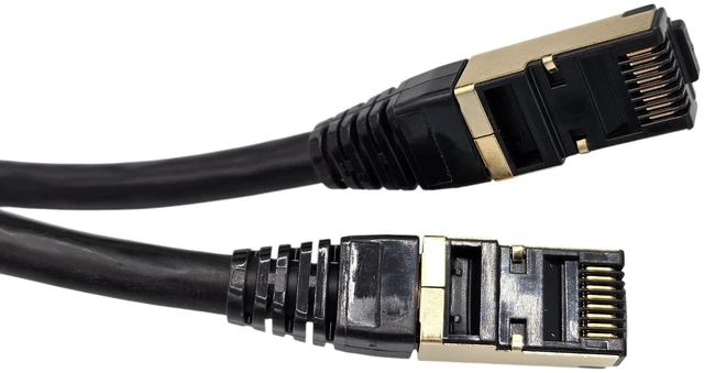 Alt view image 3 of 4 - MICRO CONNECTORS 50 Feet Cat8 SFTP RJ45 Patch 26AWG Cable (Black) 5-Pack