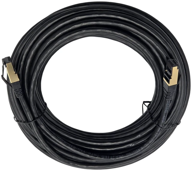 Alt view image 4 of 4 - MICRO CONNECTORS 50 Feet Cat8 SFTP RJ45 Patch 26AWG Cable (Black) 5-Pack