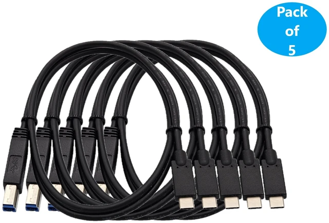 Main image of MICRO CONNECTORS 1 Meter USB 3.0 B-Male to C-Male Cable 5-Pack