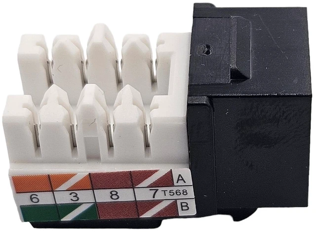 Alt view image 2 of 6 - MICRO CONNECTORS CAT 6A Unshielded Punch Down Keystone Jack with Tool Black 50-Pack (FRT-860B50-T)