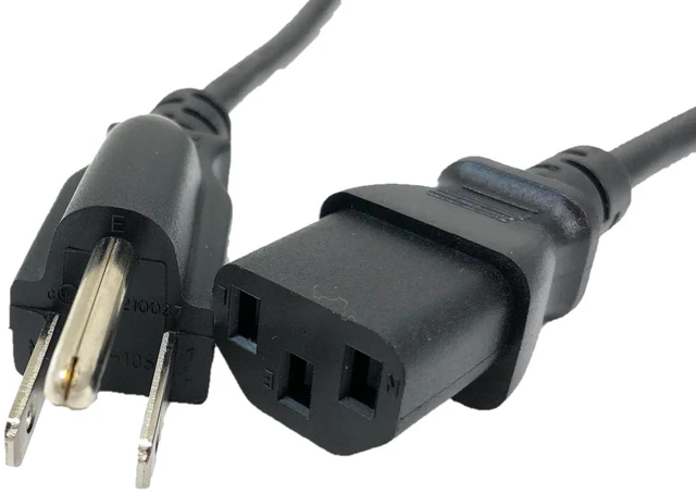 Alt view image 2 of 3 - MICRO CONNECTORS 6 Feet Universal AC Power Cord 18AWG (NEMA 5-15P to C13) (Black) 5-Pack (M05-113UL-5P)