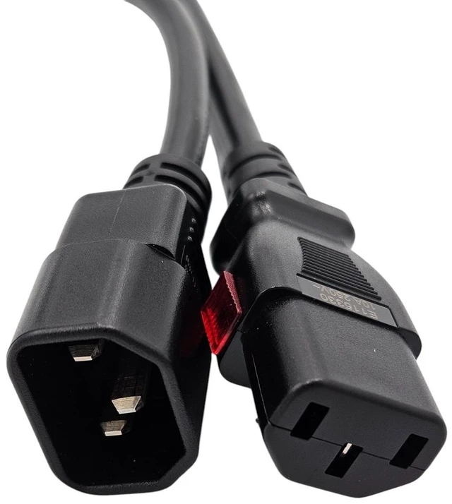 Alt view image 2 of 4 - MICRO CONNECTORS 6 Feet Universal Auto-Locking AC Power Extension Cord 17 AWG (C13 to C14) 5-Pack (M05-113EULK-5P)