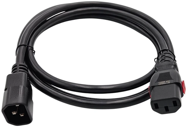 Alt view image 4 of 4 - MICRO CONNECTORS 6 Feet Universal Auto-Locking AC Power Extension Cord 17 AWG (C13 to C14) 5-Pack (M05-113EULK-5P)