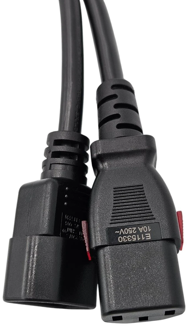 Alt view image 3 of 4 - MICRO CONNECTORS 6 Feet Universal Auto-Locking AC Power Extension Cord 17 AWG (C13 to C14) 5-Pack (M05-113EULK-5P)