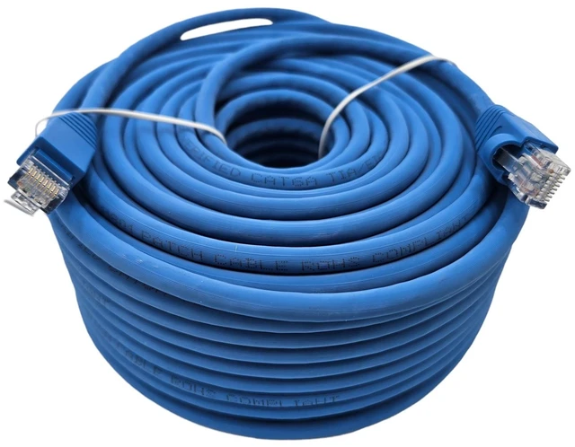 Alt view image 4 of 4 - MICRO CONNECTORS 50 ft. Cat 6A 10Gb UTP Ethernet Patch (24AWG) Cable Blue (5-Pack) (E09-050BL-5)