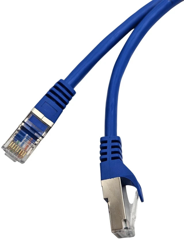 Alt view image 2 of 3 - MICRO CONNECTORS 14 ft. CAT 7 SFTP 26AWG Double Shielded RJ45 Snag-less Ethernet Cable Blue 5-Pack (E11-014BL-5)