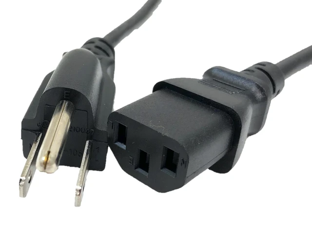 Alt view image 2 of 3 - MICRO CONNECTORS 10 Feet Universal AC Power Cord UL Approved (NEMA 5-15P to C13) Black/ 10-Pack (M05-113UL10-10P)