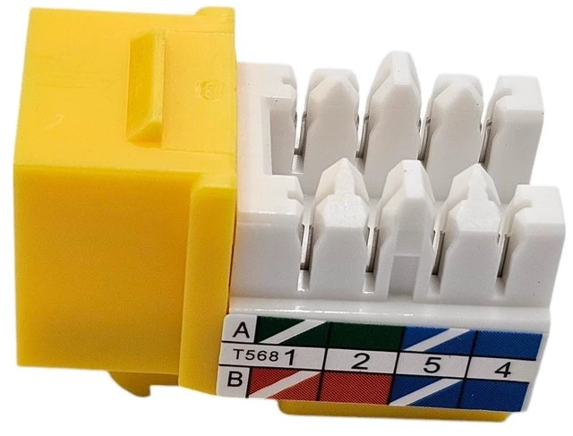 Alt view image 2 of 5 - MICRO CONNECTORS CAT6 Unshielded Punch Down Keystone Jack with Tool in Yellow (10-Pack) (FRT-840Y10-T)