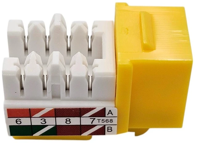 Alt view image 3 of 5 - MICRO CONNECTORS CAT6 Unshielded Punch Down Keystone Jack with Tool in Yellow (50-Pack) (FRT-840Y50-T)