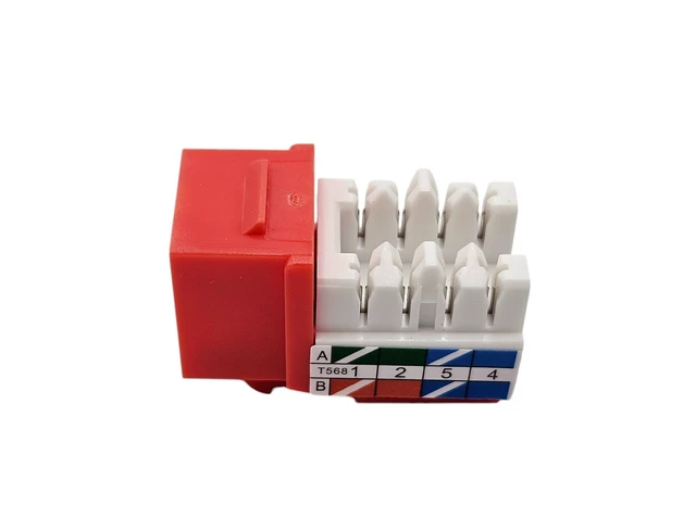 Alt view image 3 of 5 - MICRO CONNECTORS Keystone Jack Termination Tool Plus Cat 6-Keystone Jacks in Red (50-Pack) (FRT-40R-KST50)