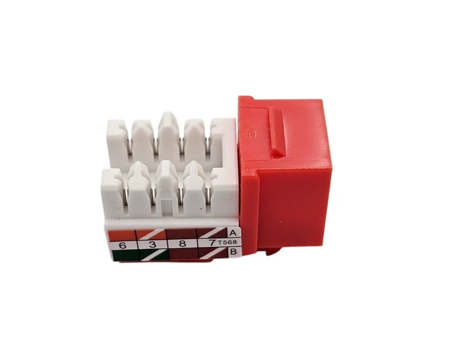 Alt view image 4 of 5 - MICRO CONNECTORS Keystone Jack Termination Tool Plus Cat 6-Keystone Jacks in Red (50-Pack) (FRT-40R-KST50)