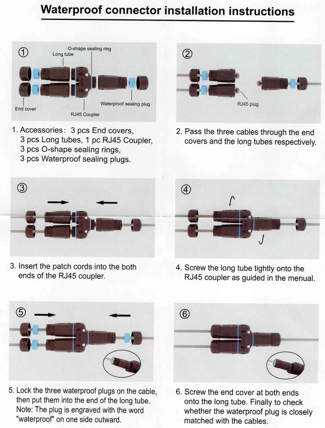Alt view image 5 of 5 - MICRO CONNECTORS Shielded IP68 Waterproof RJ45 Coupler Splitter for Cat8/7/6A/6/5e/5 Ethernet Cables 2-Pack (C20-110L6WPS-2P)