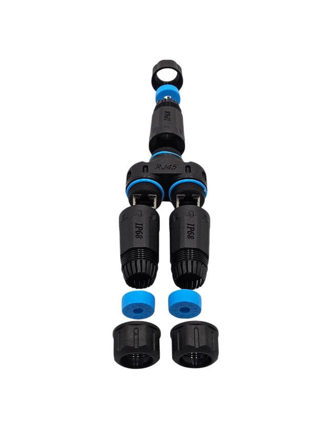 Alt view image 2 of 5 - MICRO CONNECTORS Shielded IP68 Waterproof RJ45 Coupler Splitter for Cat8/7/6A/6/5e/5 Ethernet Cables 2-Pack (C20-110L6WPS-2P)