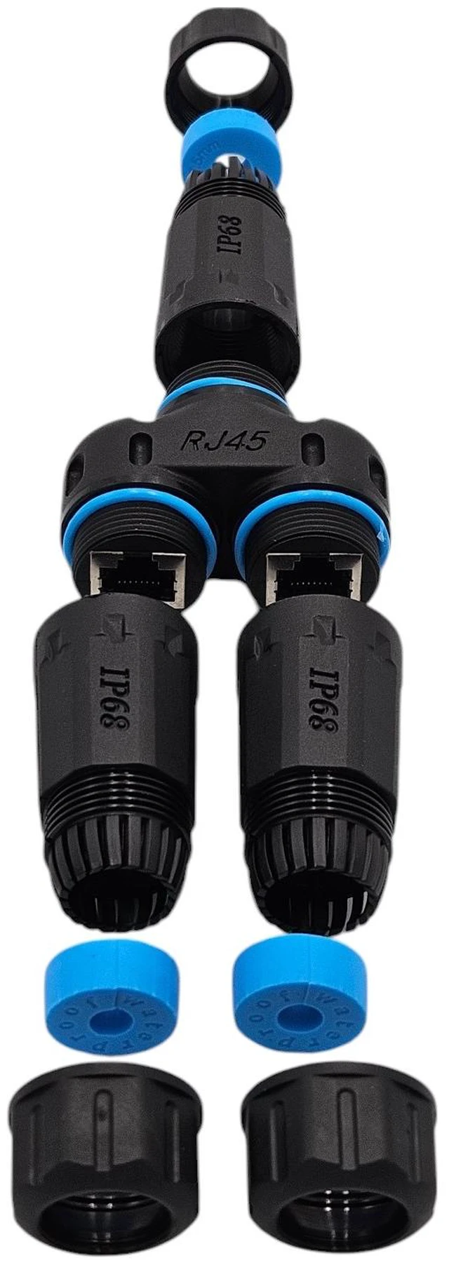 Alt view image 2 of 5 - MICRO CONNECTORS Shielded IP68 Waterproof RJ45 Coupler Splitter for Cat8/7/6A/6/5e/5 Ethernet Cables 6-Pack (C20-110L6WPS-6P)