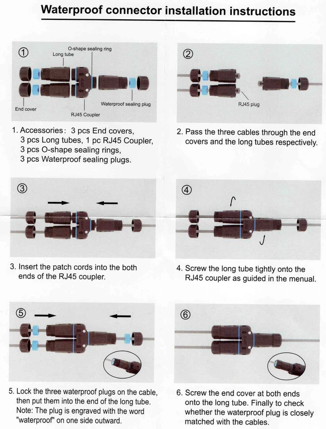 Alt view image 5 of 5 - MICRO CONNECTORS Shielded IP68 Waterproof RJ45 Coupler Splitter for Cat8/7/6/5e/5 Ethernet Cables 10-Pack (C20-110L6WPS-10)