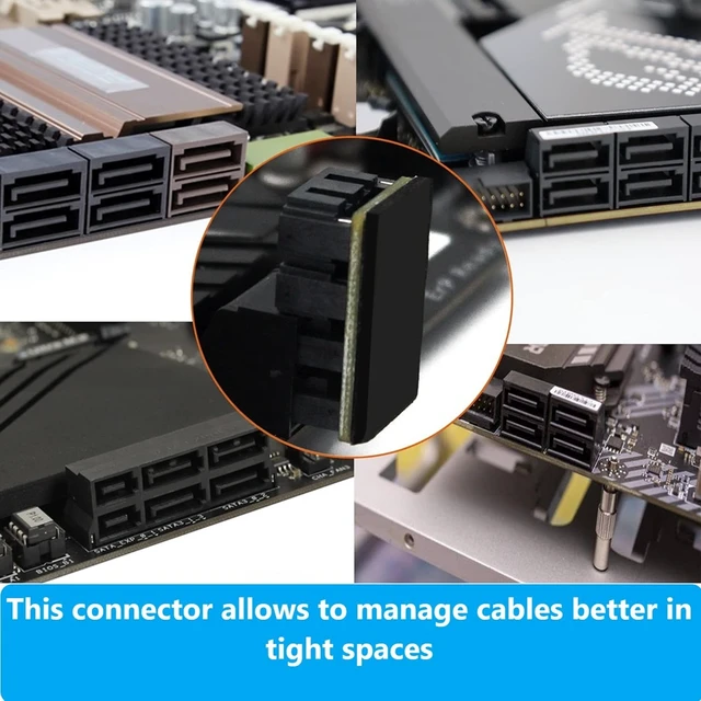 Alt view image 5 of 5 - MICRO CONNECTORS 180 Degree Dual SATA 7-Pin Male to Dual Female Adapter 2-Pack (G08-180S7PD-2)