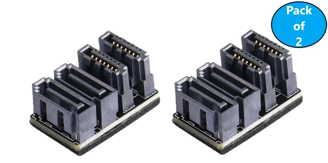 Main image of MICRO CONNECTORS 180 Degree Dual SATA 7-Pin Male to Dual Female Adapter 2-Pack (G08-180S7PD-2)