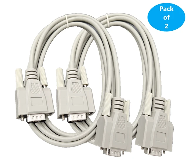 Alt view image 2 of 3 - MICRO CONNECTORS 6 Feet VGA HD15 Male to Male Cable 2-Pack (M05-112-2P)