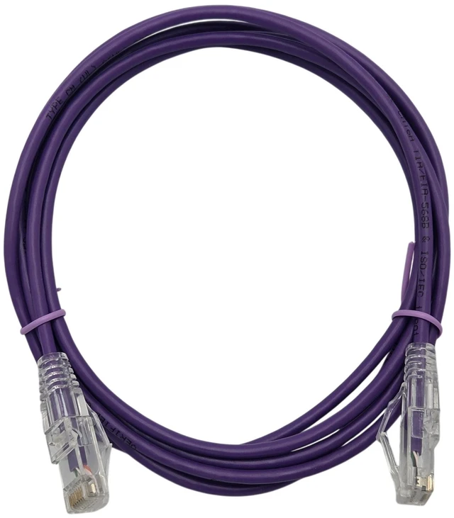 Alt view image 4 of 4 - MICRO CONNECTORS 7 Feet Cat 6A Ultra Slim Patch Cable (28AWG) Purple 25-Pack (E09-007P-SL25)