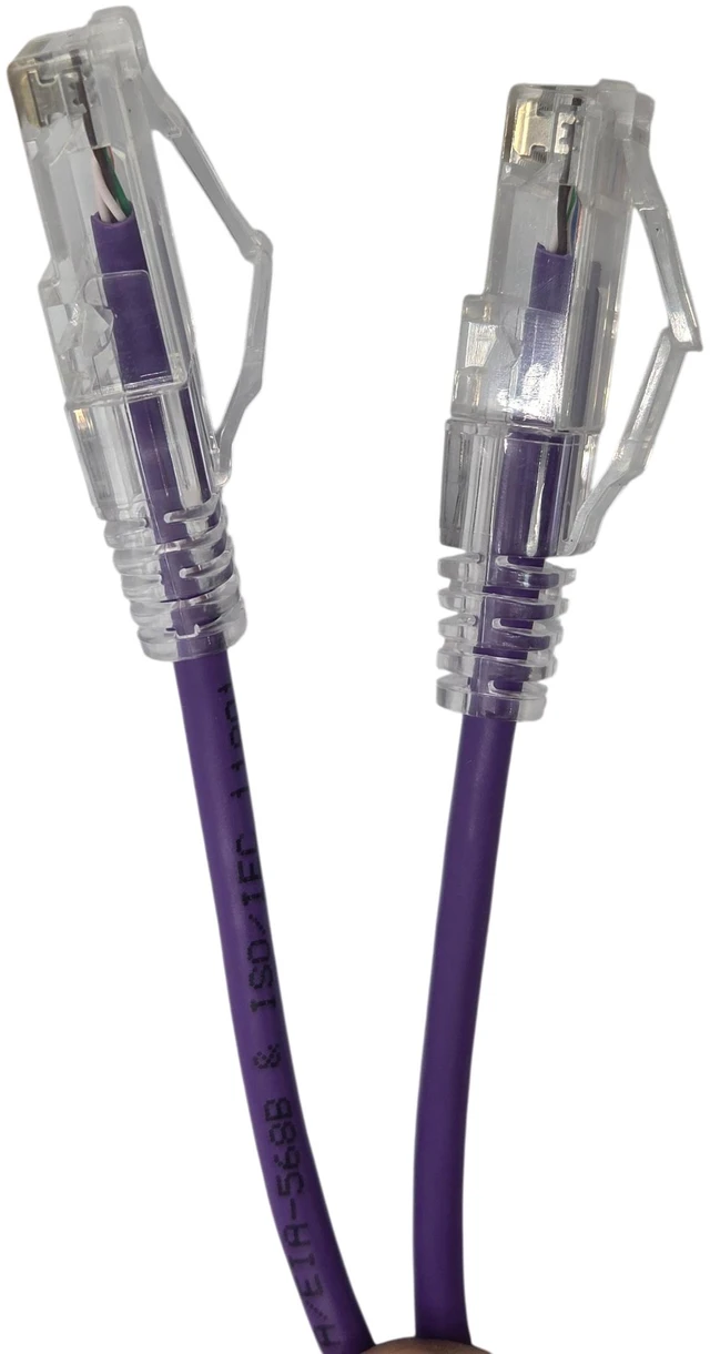 Alt view image 3 of 4 - MICRO CONNECTORS 7 Feet Cat 6A Ultra Slim Patch Cable (28AWG) Purple 25-Pack (E09-007P-SL25)