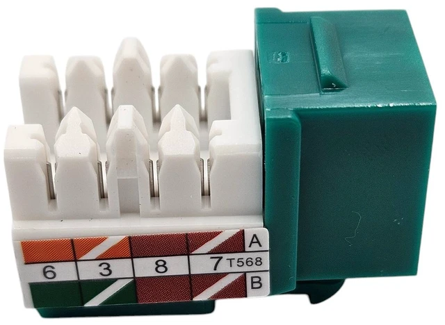 Alt view image 3 of 5 - MICRO CONNECTORS CAT6 Unshielded Punch Down Keystone Jack with Tool in Green (10-Pack) (FRT-840G10-T)