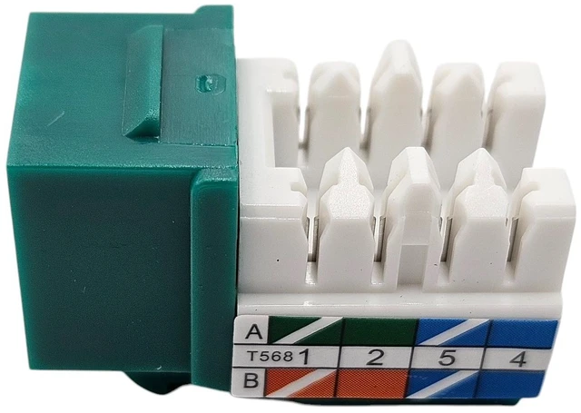Alt view image 2 of 5 - MICRO CONNECTORS CAT6 Unshielded Punch Down Keystone Jack with Tool in Green (50-Pack) (FRT-840G50-T)
