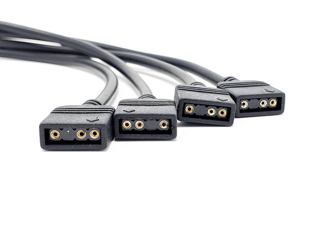 Alt view image 2 of 4 - MICRO CONNECTORS 30cm Addressable RGB 1 to 4 Splitter Cable 2-Pack (F04-04ARGB30-2P)