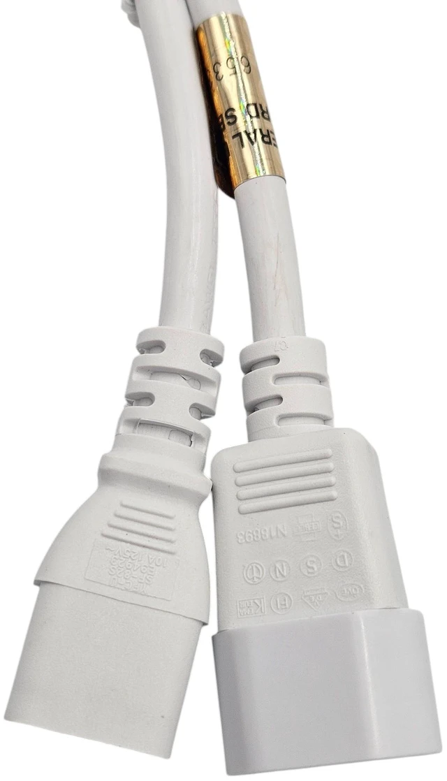 Alt view image 3 of 4 - MICRO CONNECTORS 6 Feet AC Power Extension Cord 18AWG (C13 to C14) (White) 5-Pack (M05-113EULW-5P)