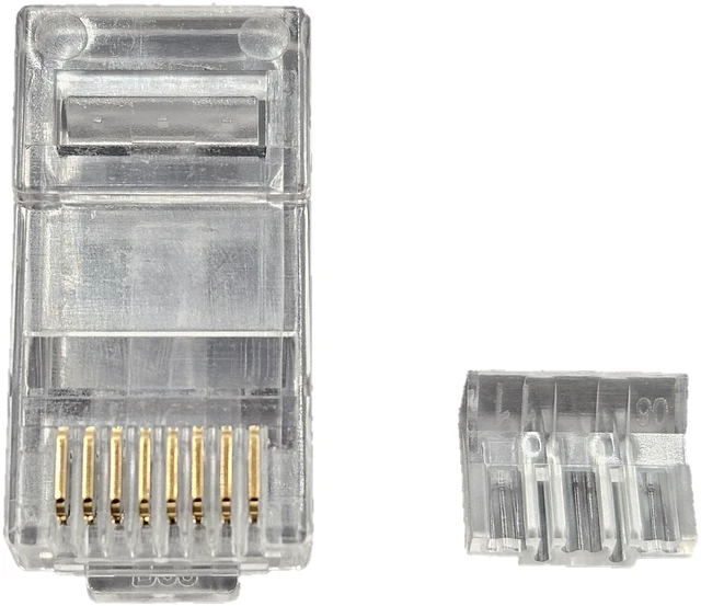 Alt view image 3 of 4 - MICRO CONNECTORS Cat6/6A RJ45 Connectors for Slim Stranded (28AWG) Cable with Load Bar 100-Pack (C20-088L6SL-100)