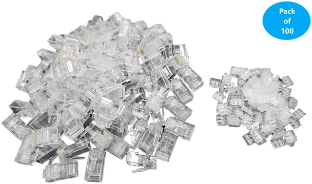 Main image of MICRO CONNECTORS Cat6/6A RJ45 Connectors for Slim Stranded (28AWG) Cable with Load Bar 100-Pack (C20-088L6SL-100)