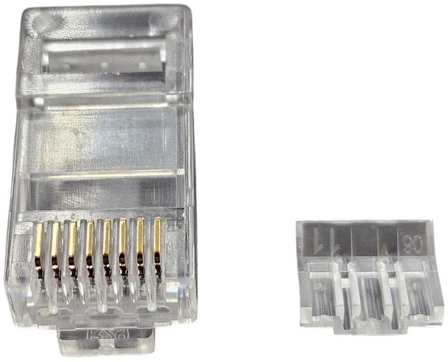 Alt view image 2 of 3 - MICRO CONNECTORS Cat6A/6 RJ45 Connectors with Load Bar for Slim Stranded (28AWG) Cable (1000-Pack) (C20-088L6SL-1K)