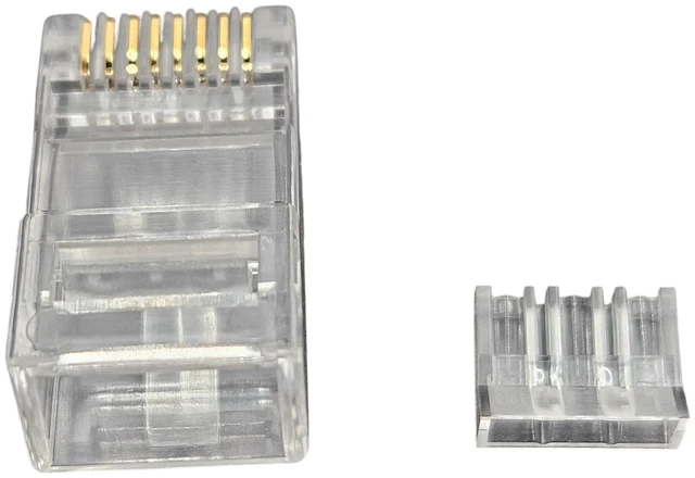 Alt view image 3 of 3 - MICRO CONNECTORS Cat6A/6 RJ45 Connectors with Load Bar for Slim Stranded (28AWG) Cable (1000-Pack) (C20-088L6SL-1K)