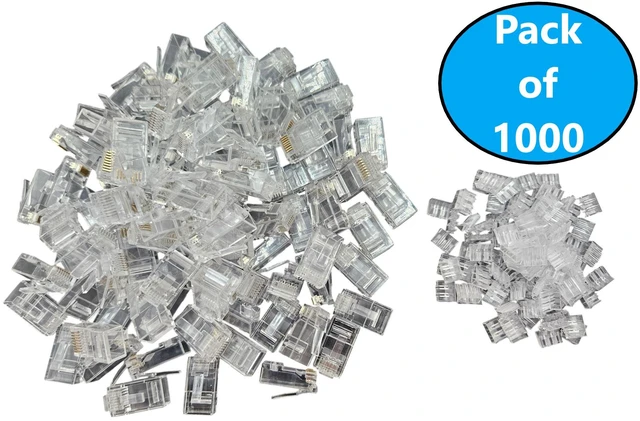 Main image of MICRO CONNECTORS Cat6A/6 RJ45 Connectors with Load Bar for Slim Stranded (28AWG) Cable (1000-Pack) (C20-088L6SL-1K)