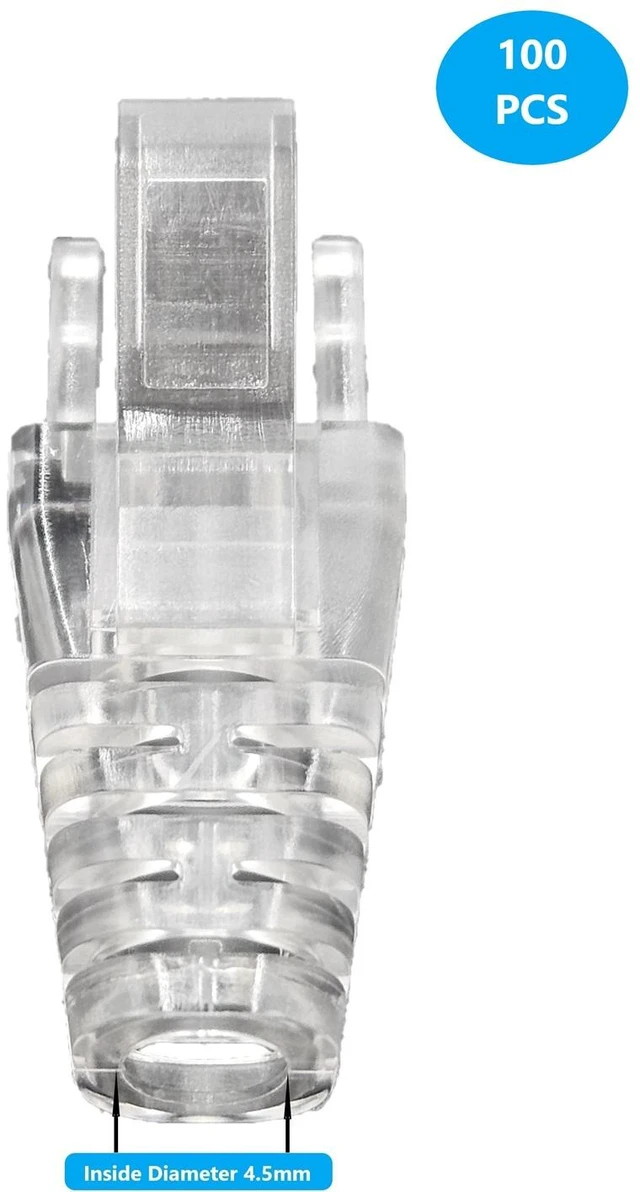 Alt view image 3 of 4 - MICRO CONNECTORS Cat6/6A RJ45 Connectors & Boots for Slim Stranded (28/32 AWG) Cable with Load Bar 100/100-Pack (C20-FRTSL6-KIT)